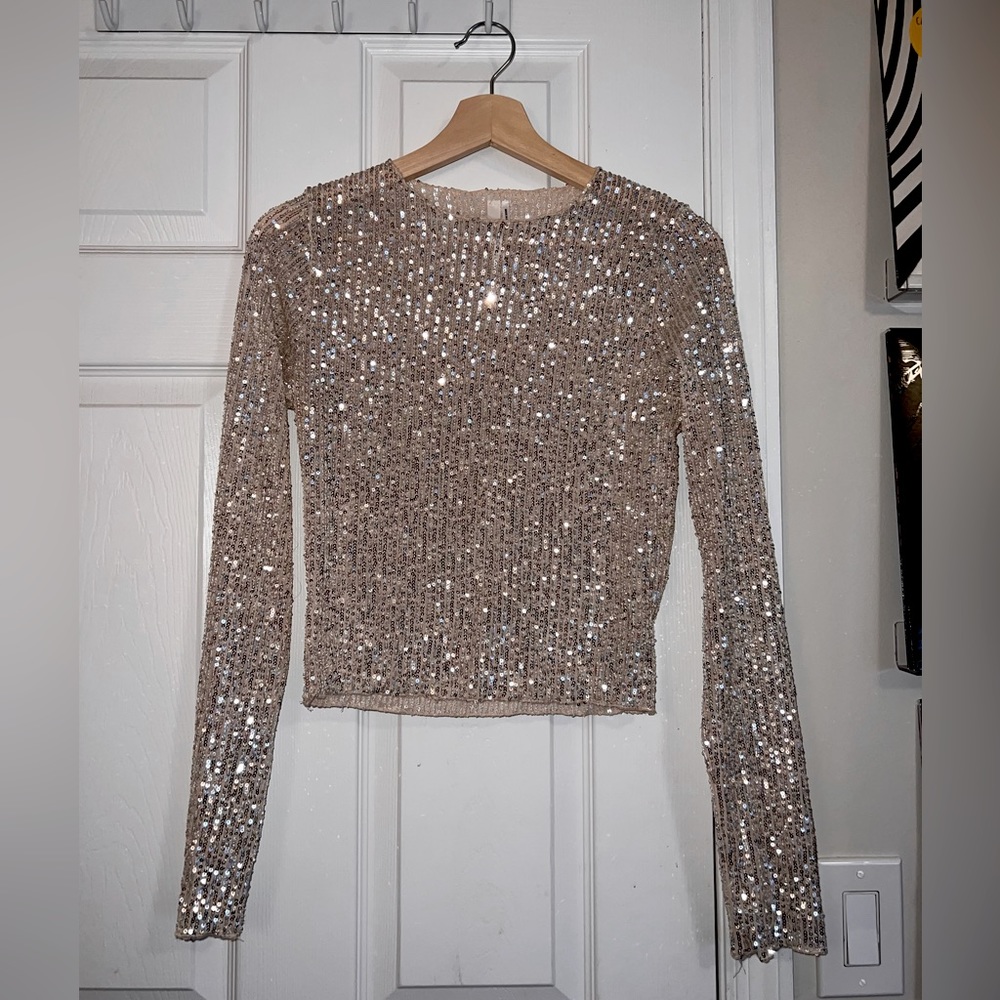 Mesh long sleeve top